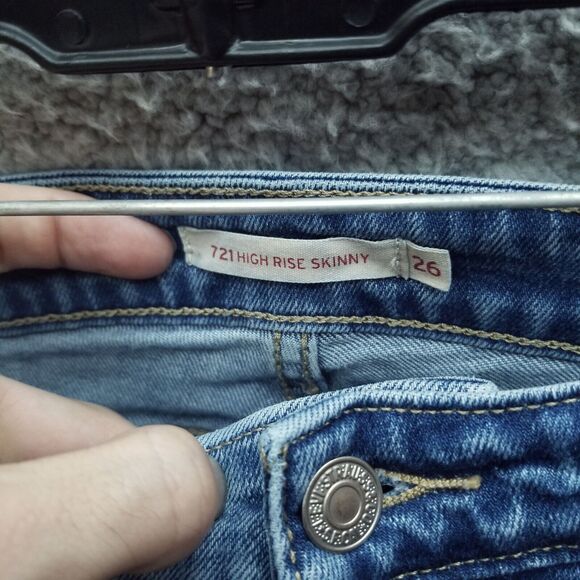 Levi Strauss Co. Women's 26 High Rise 721 Blue Skinny Jeans 26.5" 25.25" 9.5" - Picture 6 of 14